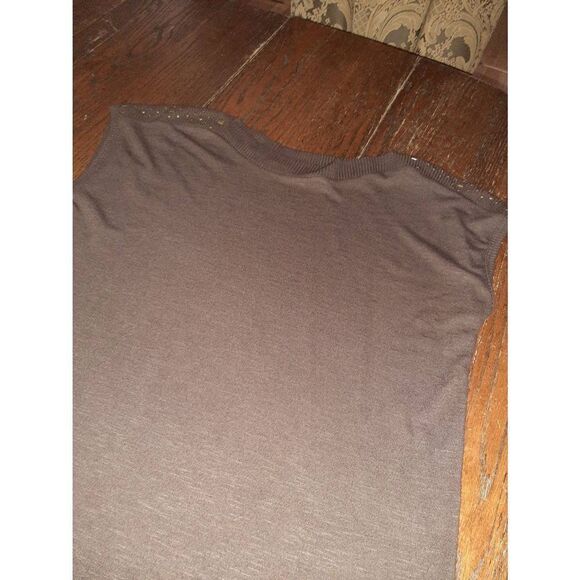 XL Cato Brown Sleeveless Shoulder Embellished Knit Mini Dress - Picture 3 of 4